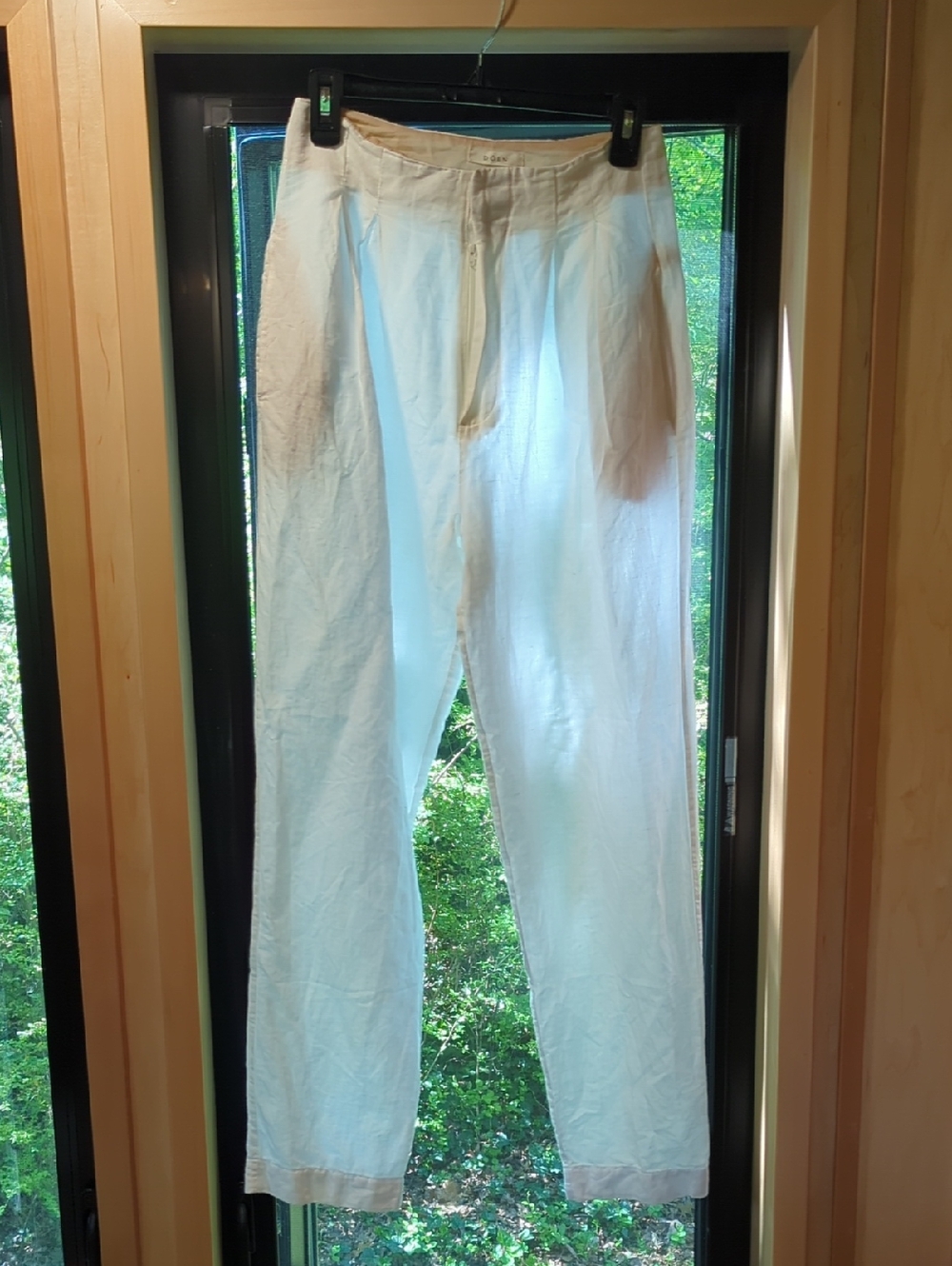 EUC Sz 6 Doen Ivory High-Waist Tapered Cotton/ Linen Pants - Picture 4 of 8